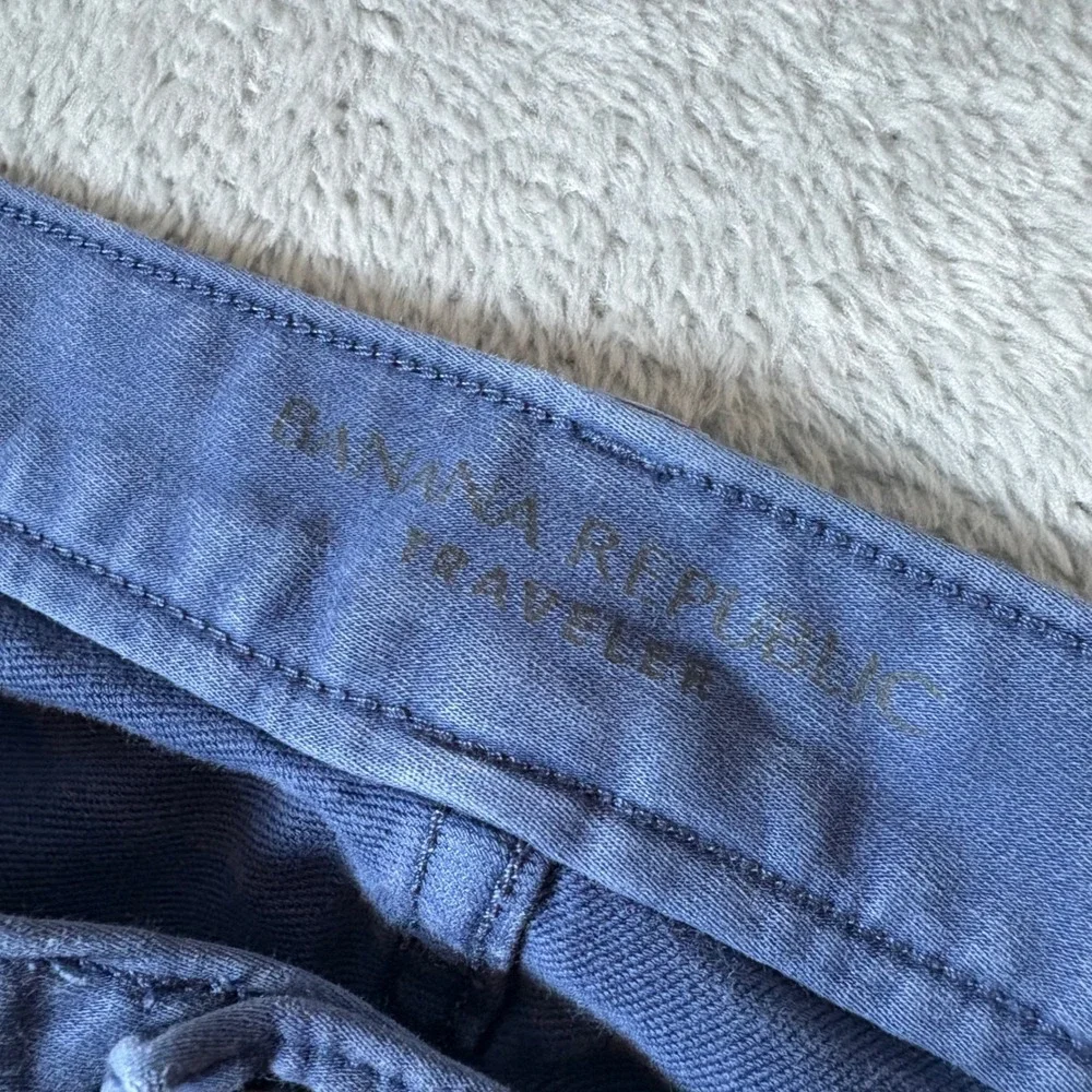 Banana Republic Pant Men 38x32 (Fits 38x31) Traveler Athletic Taper Blue Stretch
